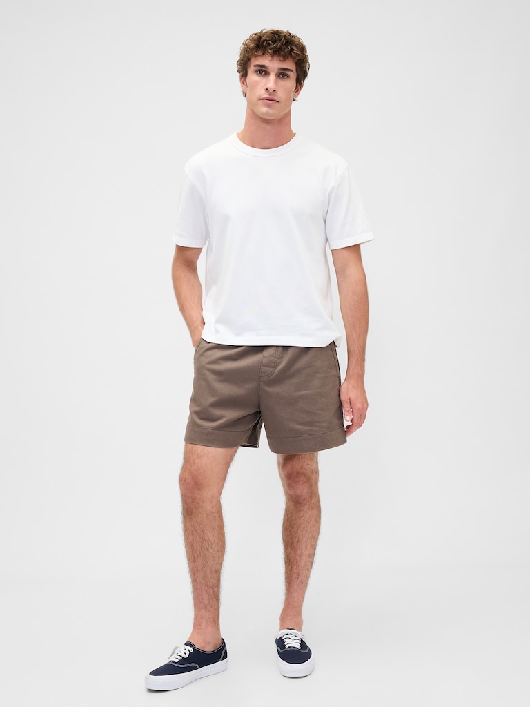 5.5" Linen-Blend Relaxed Shorts