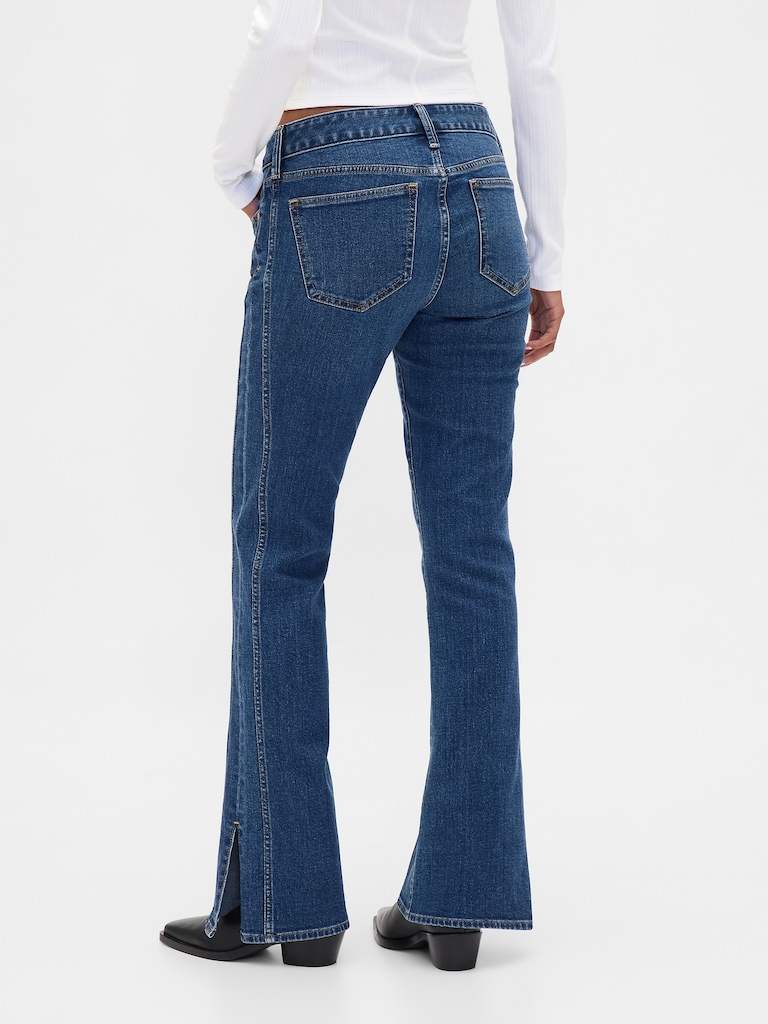 Low Rise Long & Lean Seamed Split-Hem Jeans