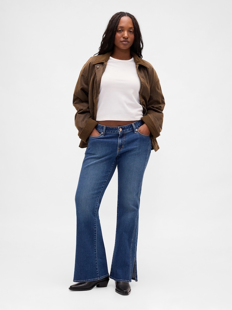 Low Rise Long & Lean Seamed Split-Hem Jeans