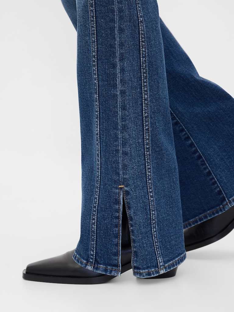 Low Rise Long & Lean Seamed Split-Hem Jeans