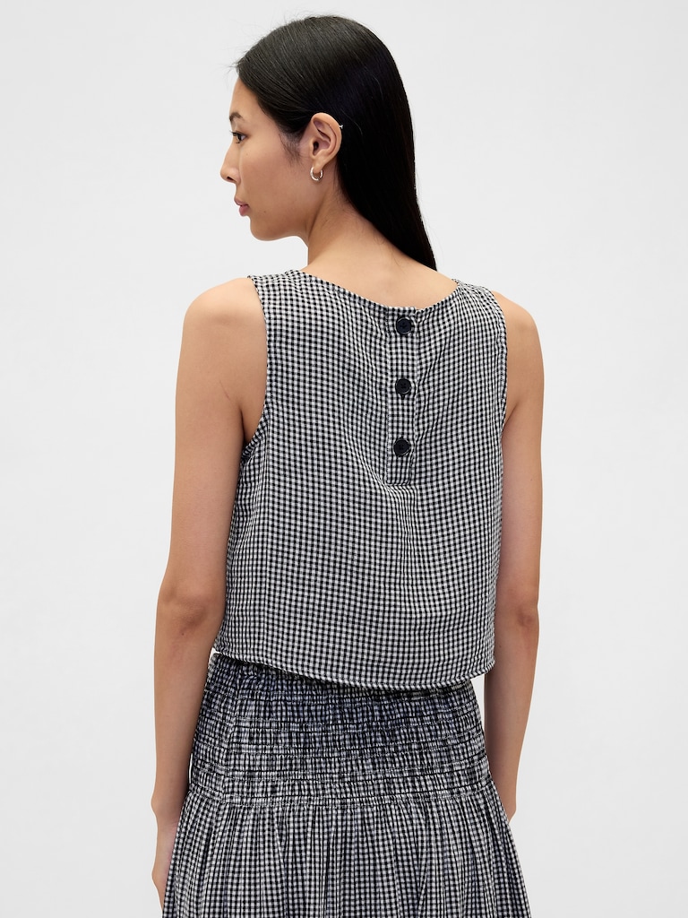 Cotton Gauze Crop Shell Top