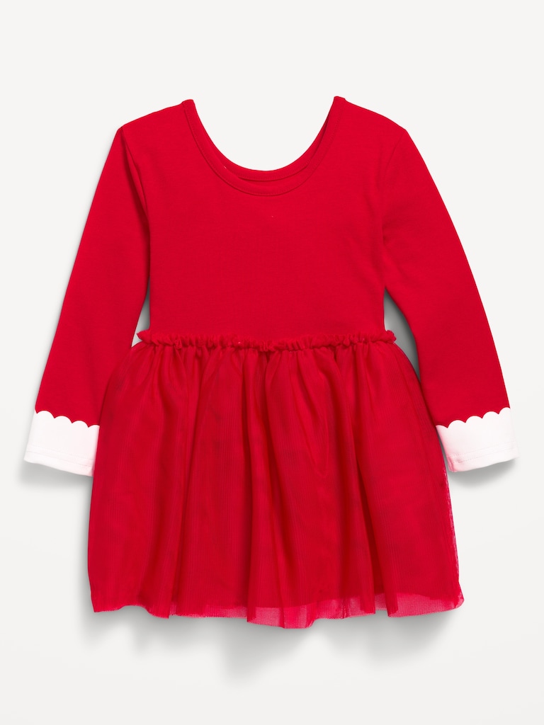 Fit and Flare Long-Sleeve Tutu Dress for Toddler Girls