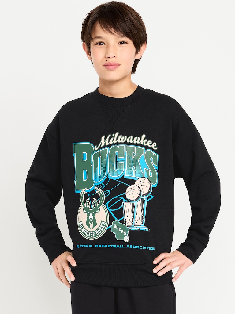NBA© Milwaukee Bucks© Oversized Gender-Neutral Sweatshirt for Kids