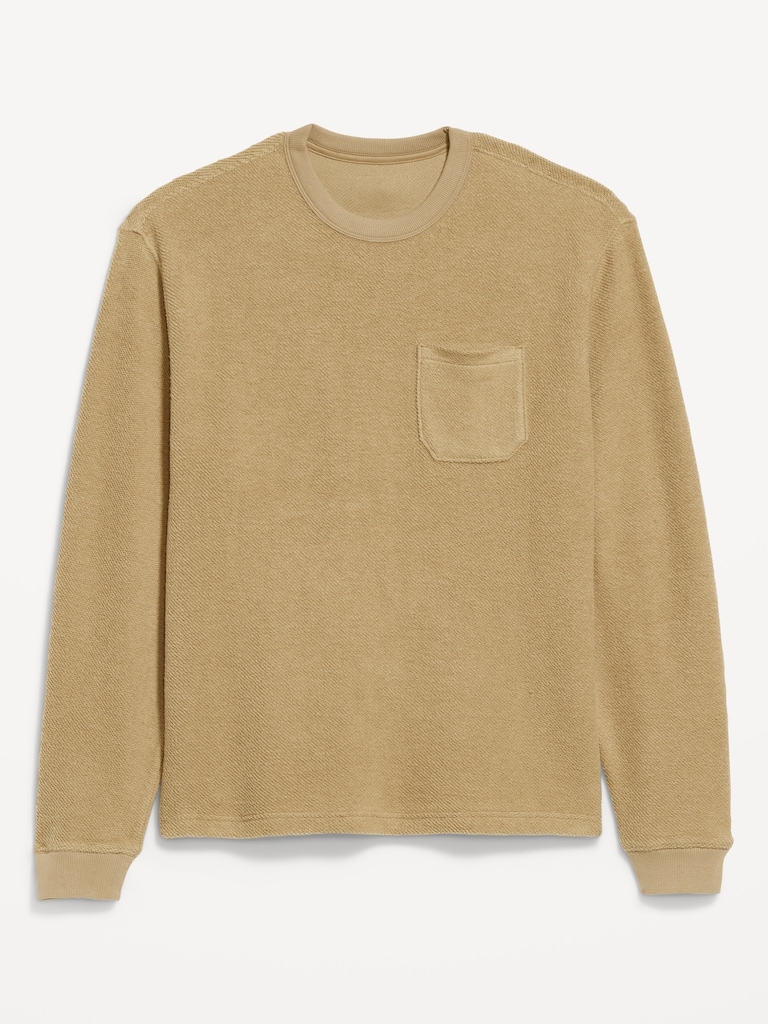 Loose Pocket Crew-Neck Sweatshirt
