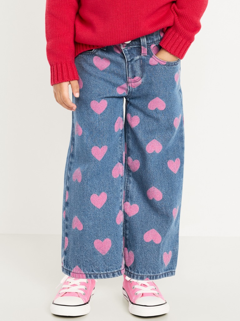 Baggy Embroidered Wide-Leg Jeans for Toddler Girls