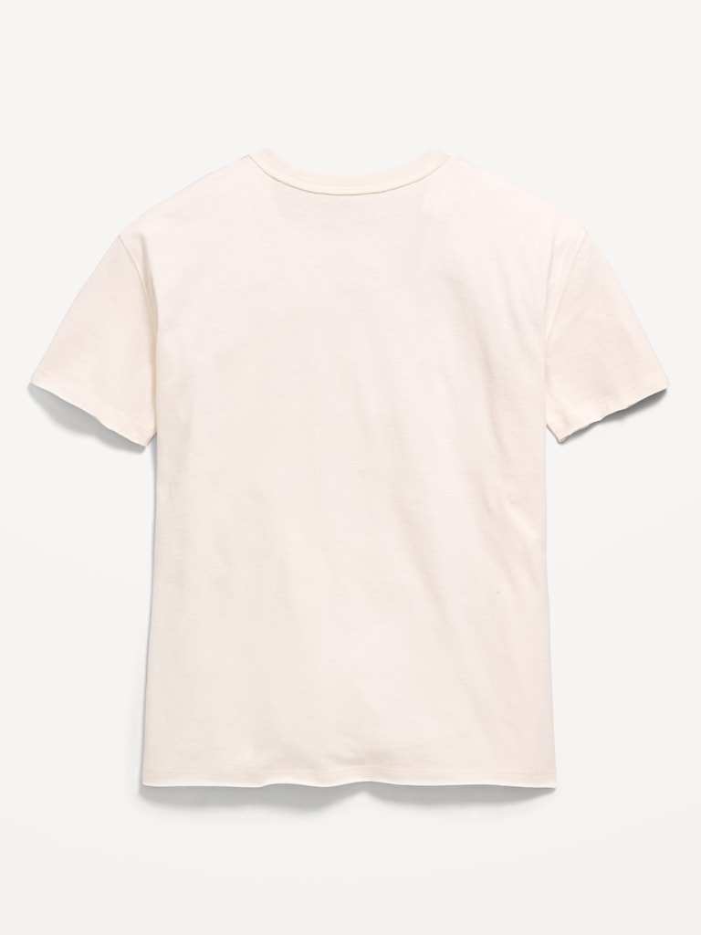 Oversized Short-Sleeve Raw-Edge T-Shirt for Girls