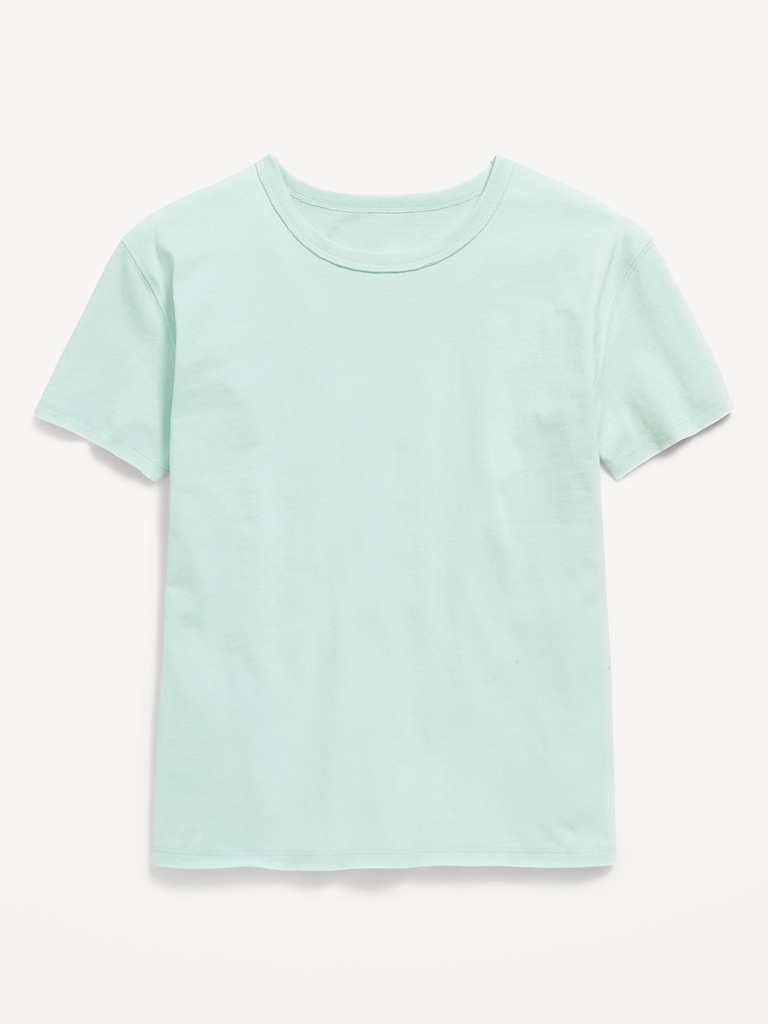 Oversized Short-Sleeve Raw-Edge T-Shirt for Girls