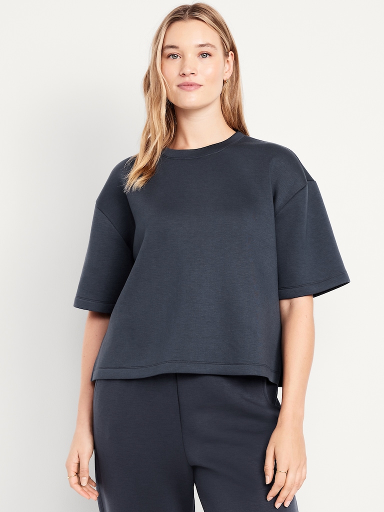 Bounce Fleece Relaxed Short-Sleeve Top