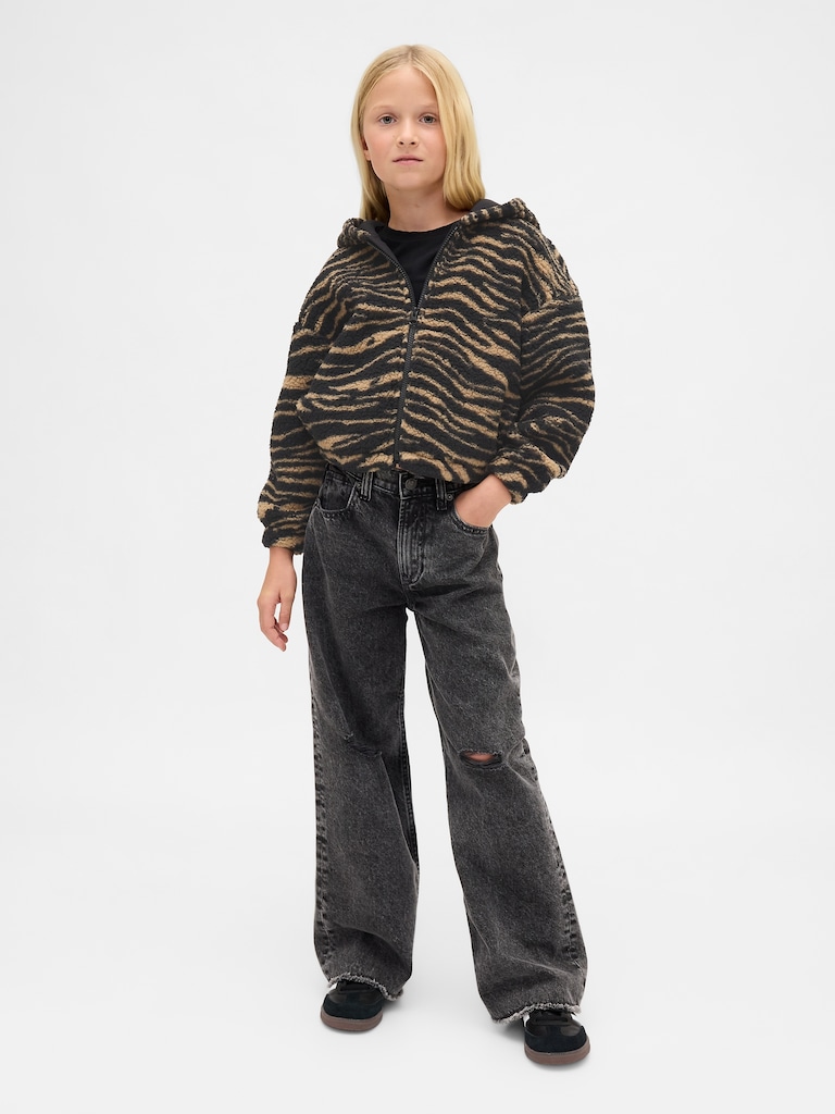 Kids Sherpa Relaxed Zip Hoodie