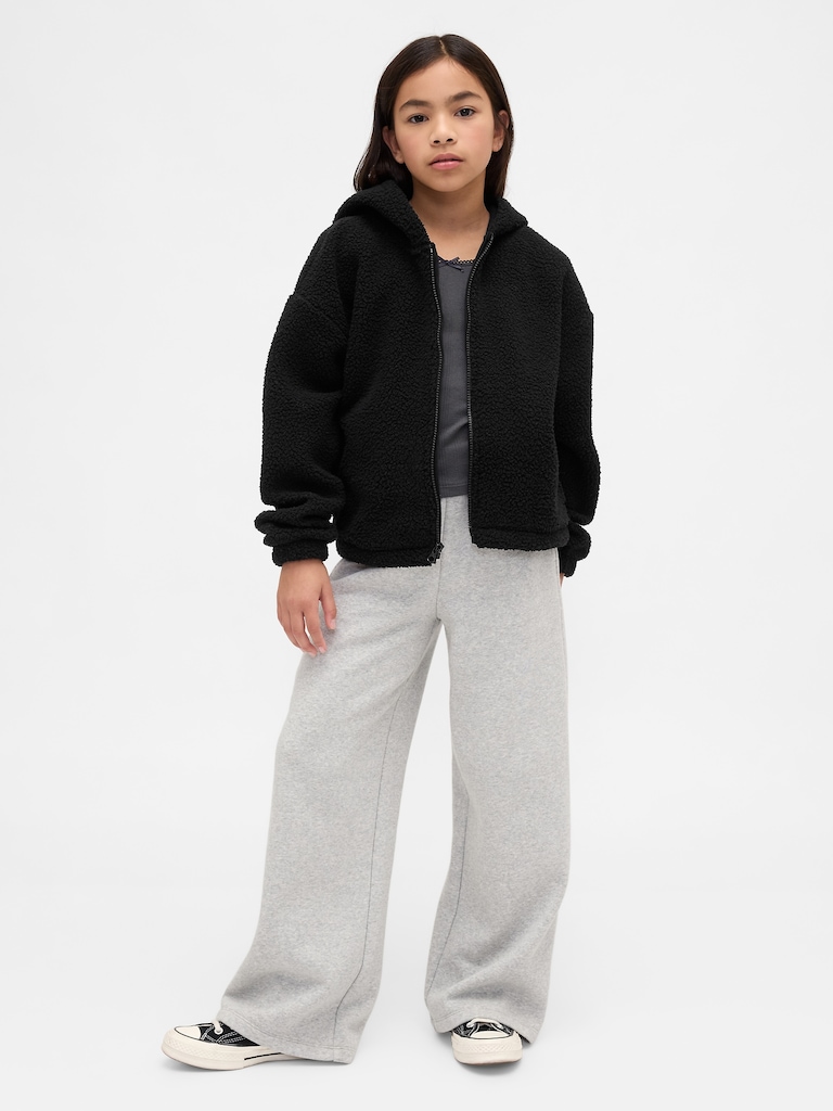 Kids Sherpa Relaxed Zip Hoodie