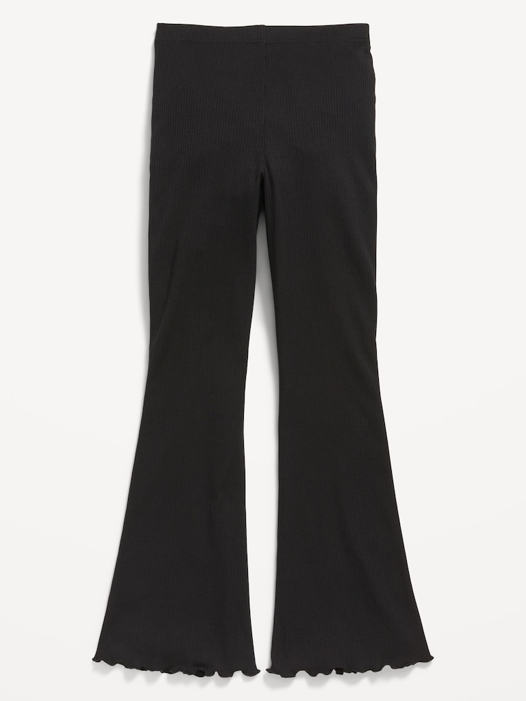High-Waisted Ribbed Flared Leggings for Girls