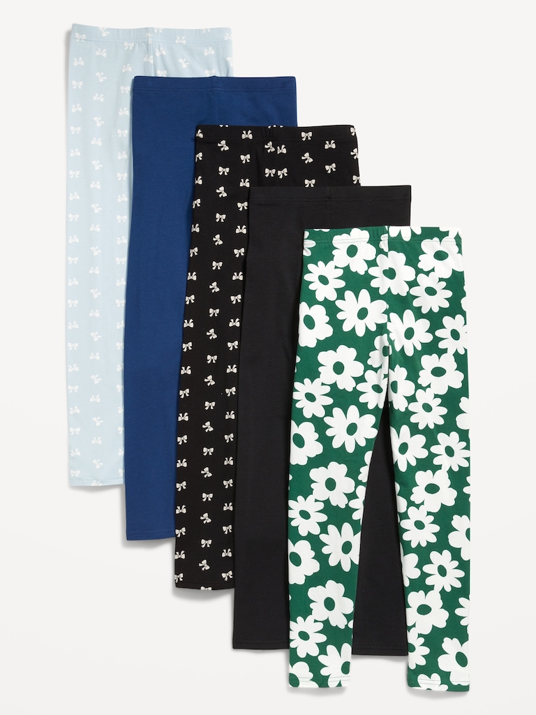 Full-Length Leggings 5-Pack for Girls