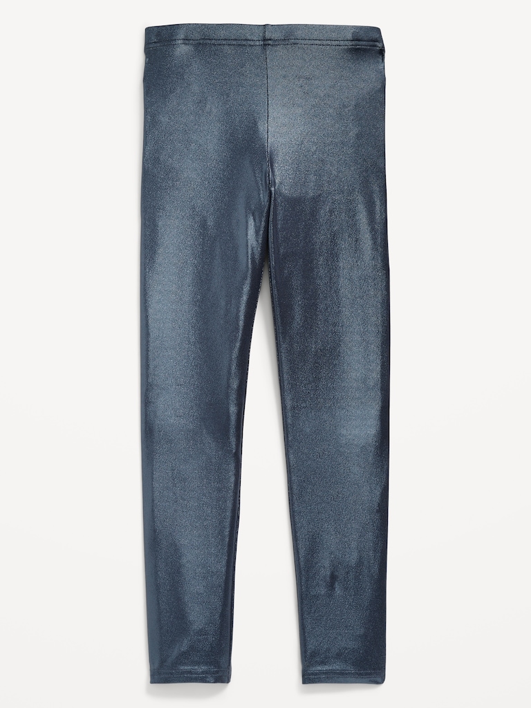 Shiny Foil Print Leggings for Girls