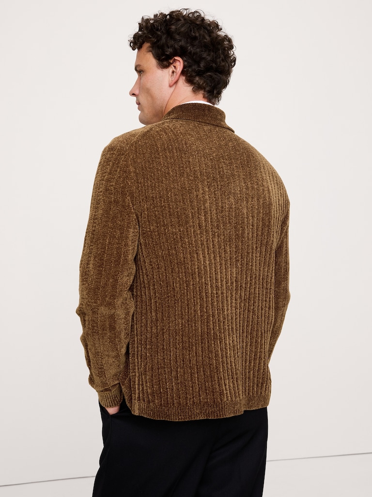 Chenille Polo Cardigan