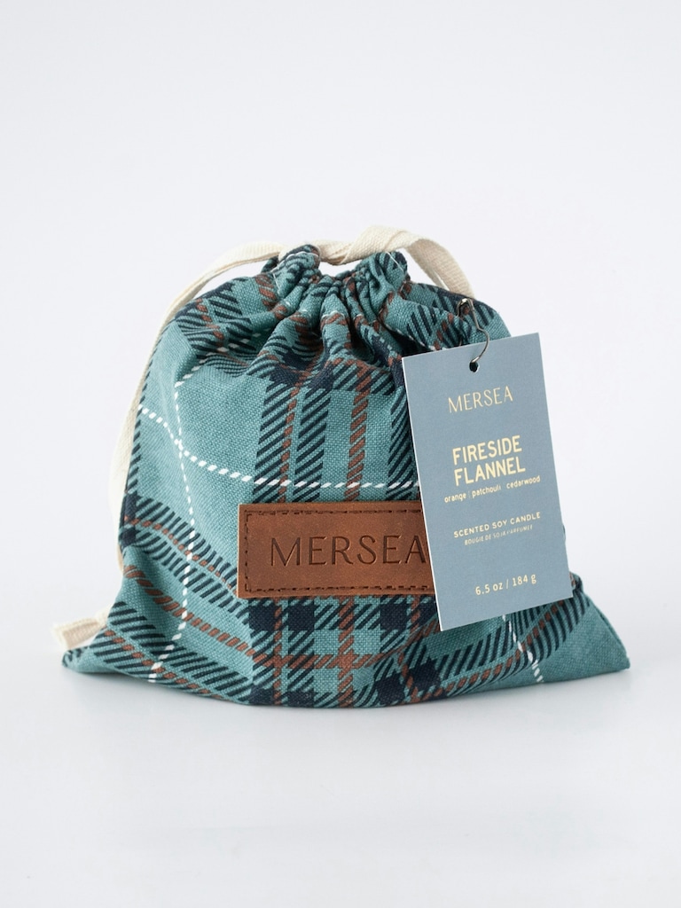 Mersea Fireside Flannel Plaid Bagged Candle
