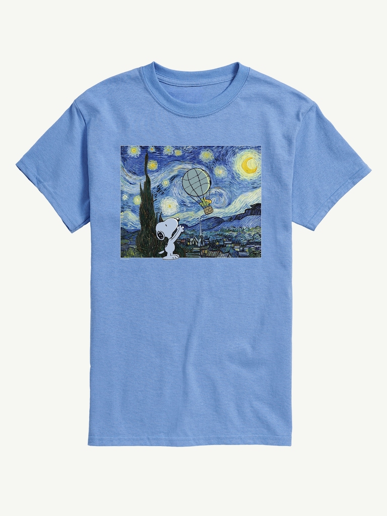 Peanuts Starry Night Short Sleeve Graphic Tee
