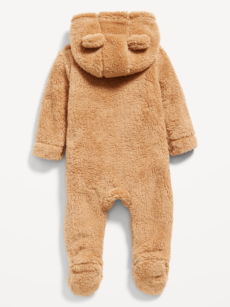 Hooded Critter Footed Sherpa One-Piece for Baby