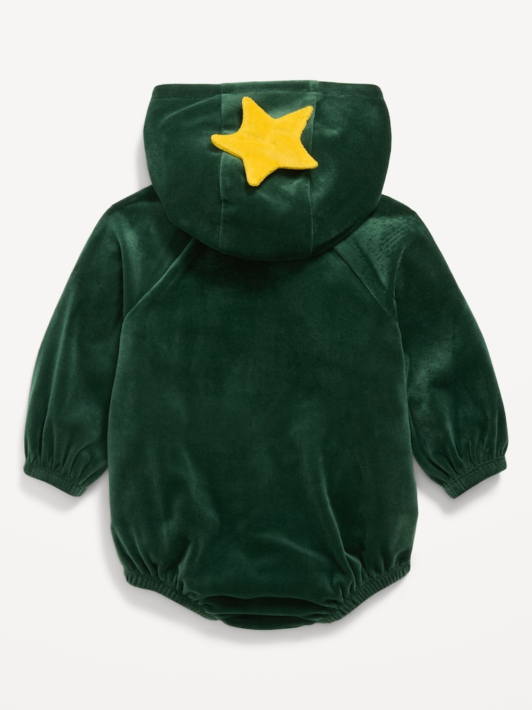 Unisex Holiday Tree Costume Hooded One-Piece Romper for Baby