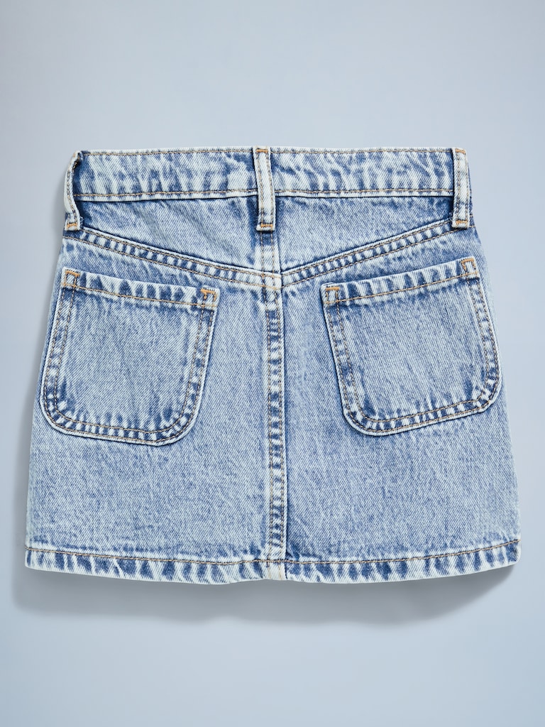 High-Waisted Button-Front Jean Skirt for Toddler Girls