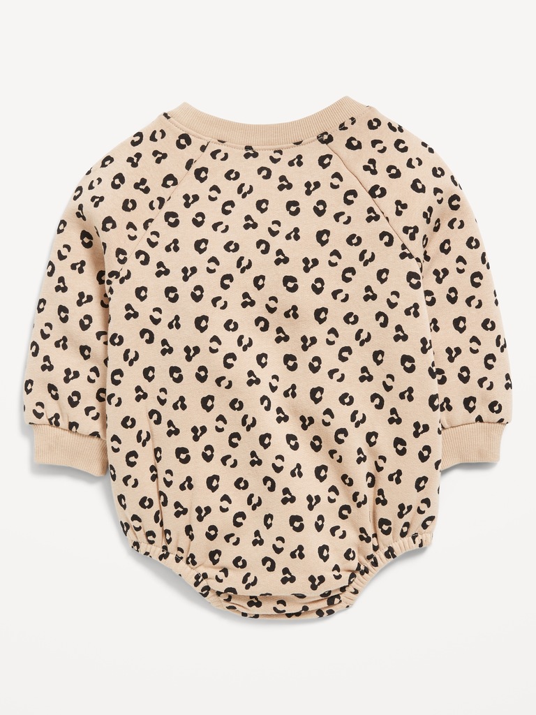 Printed Long-Sleeve Fleece One-Piece Romper for Baby