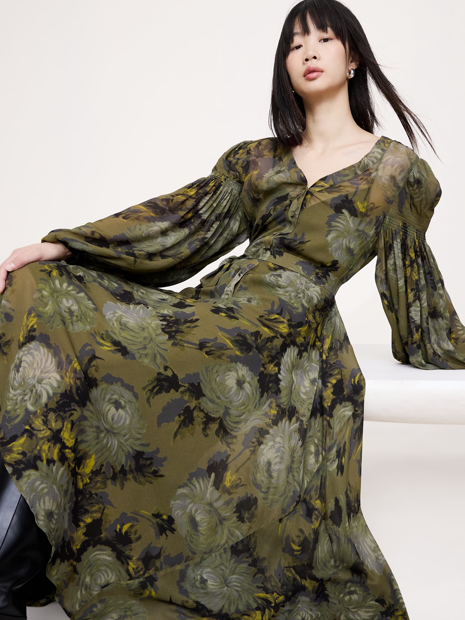 Burnout Velvet Maxi Dress