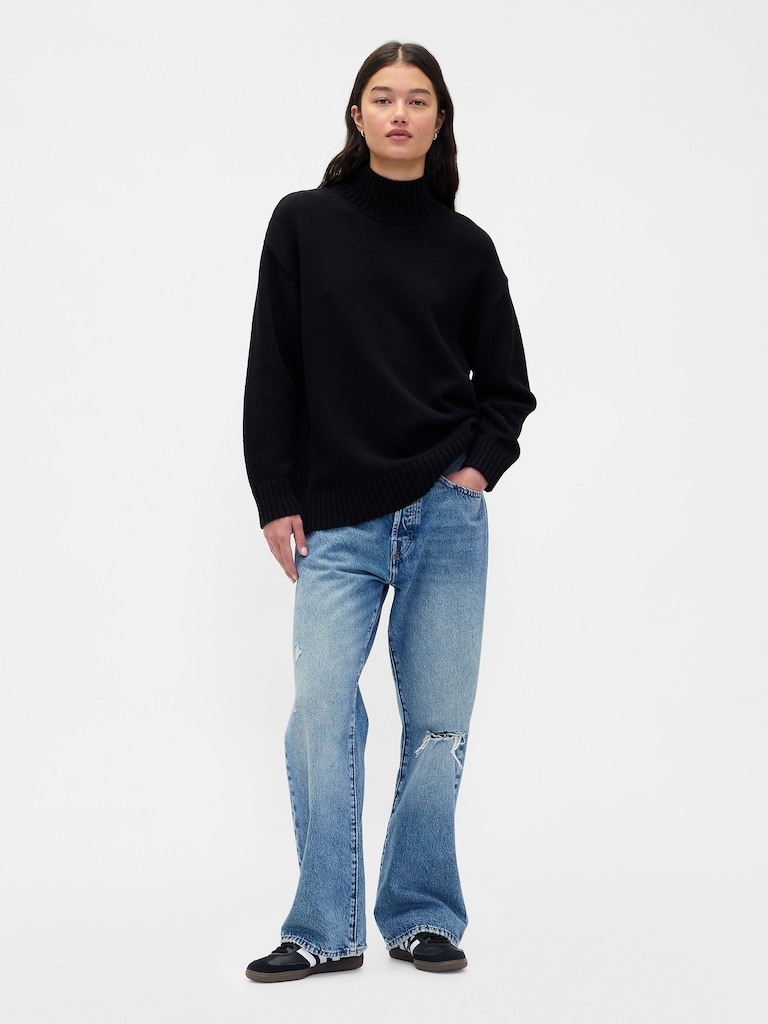 100% Cotton Oversized Mockneck Sweater