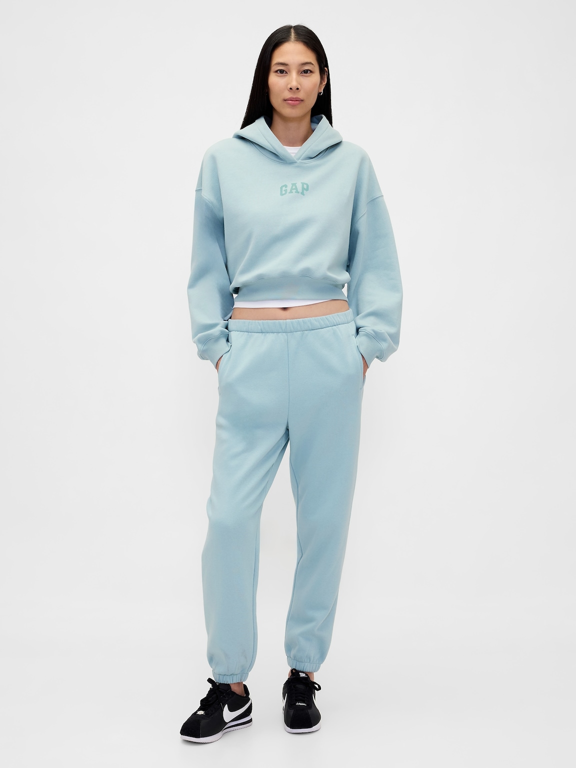 VintageSoft Crop Logo Hoodie