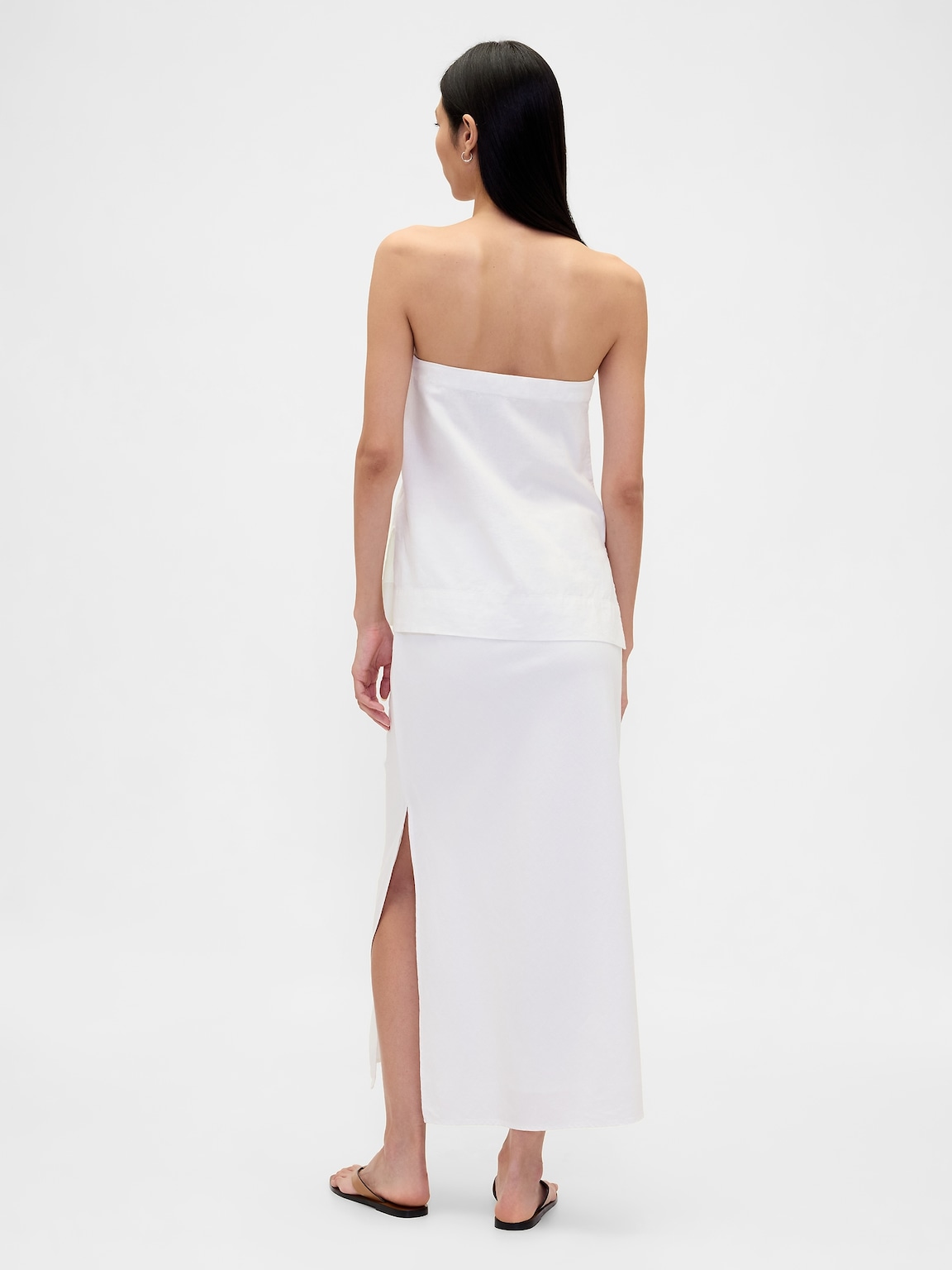 Linen-Blend Maxi Skirt