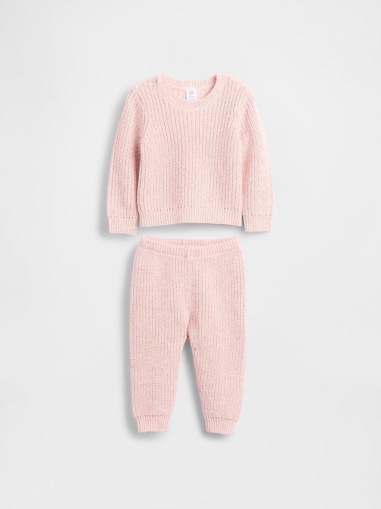 Baby Marled Sweater Outfit Set