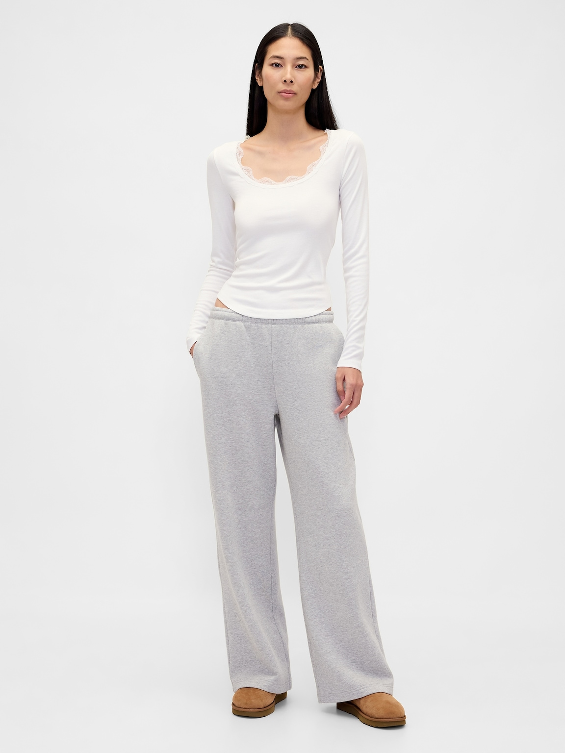 Mini Rib Lace-Trim PJ Top