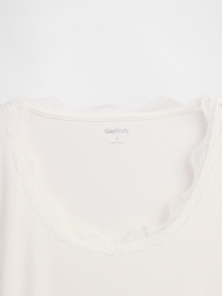 Mini Rib Lace-Trim PJ Top