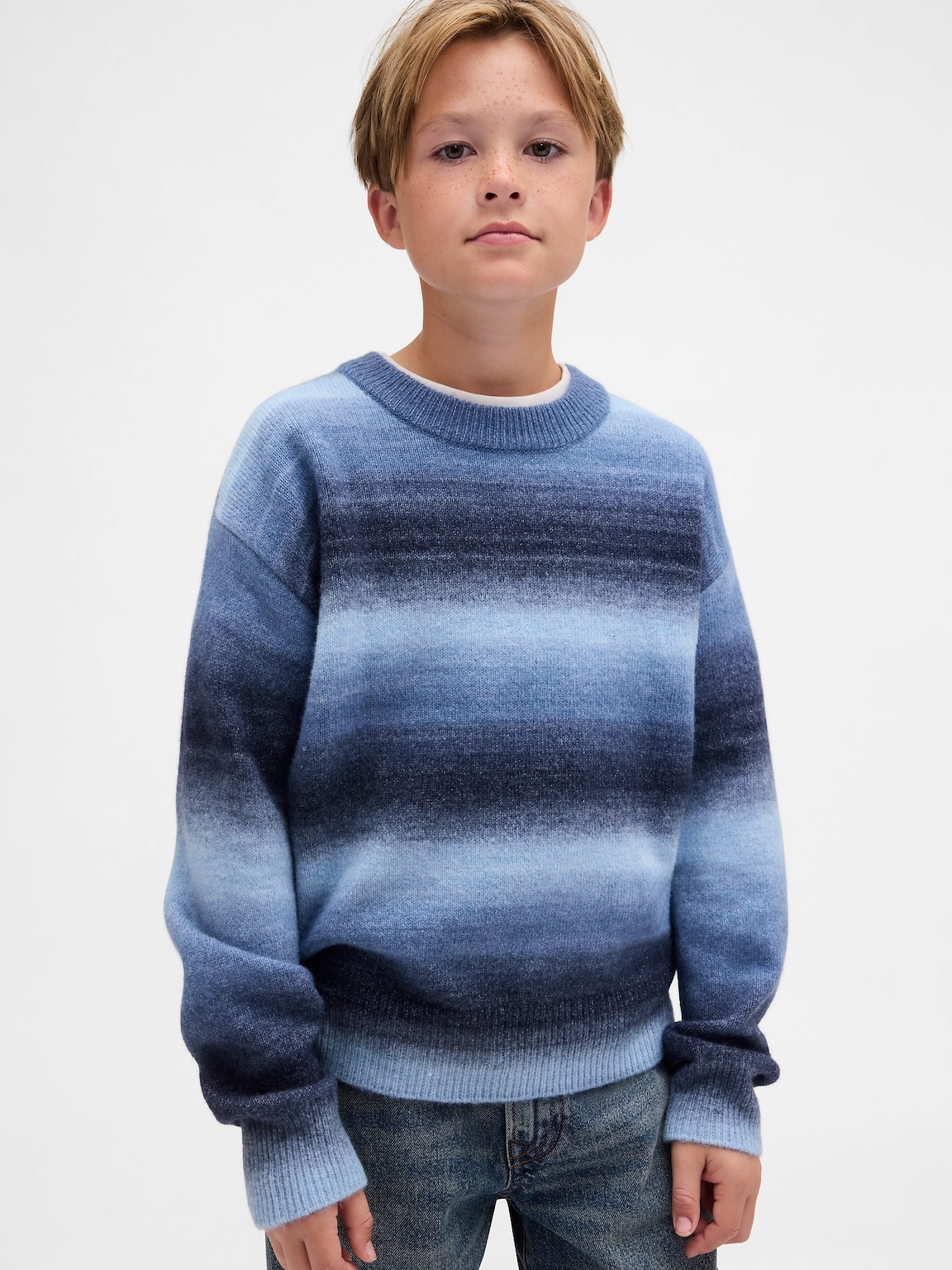 Kids Space-Dye Relaxed Crewneck Sweater