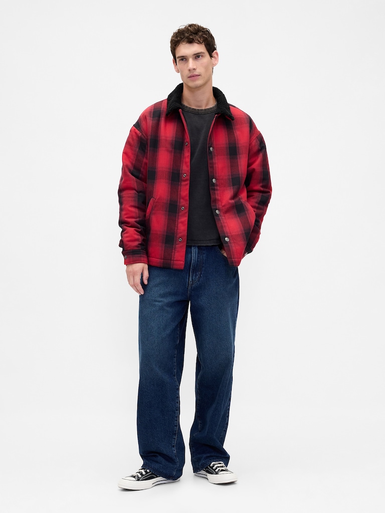 Stranger Things Adult Sherpa-Lined Shirt Jacket