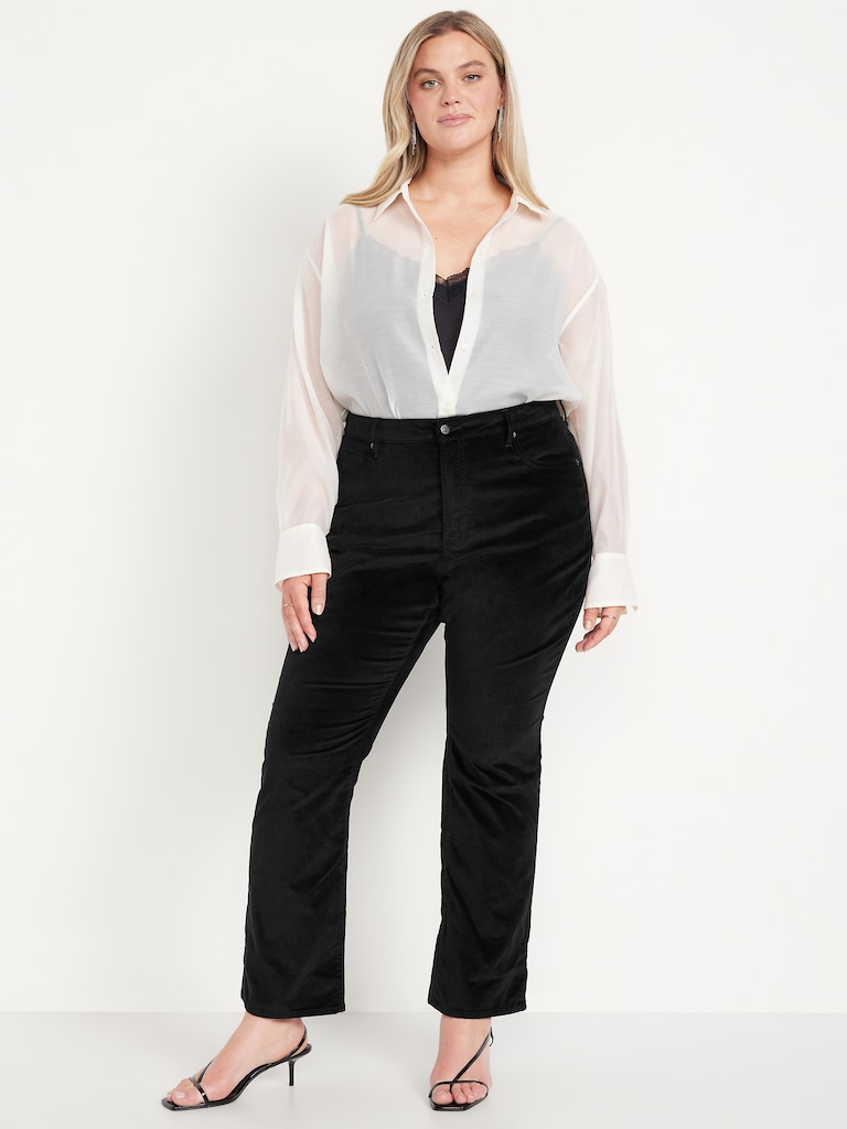 Extra High-Waisted Velvet Baby Boot-Cut Jeans