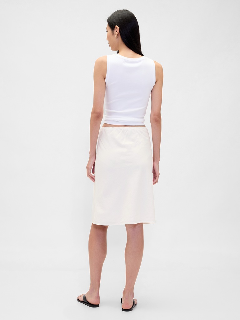 Linen-Blend Bias-Cut Skirt