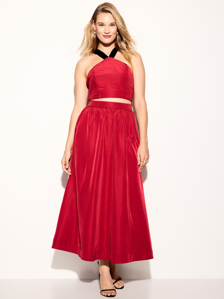 The Occasion by Old Navy High-Waisted Taffeta Midi Skirt