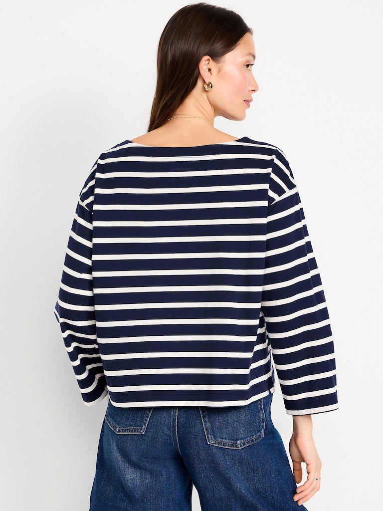 Long-Sleeve Mariner Loose T-Shirt