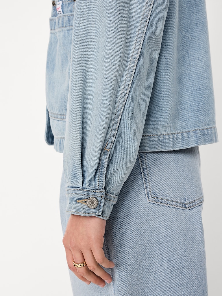 Cropped Denim Chore Jacket