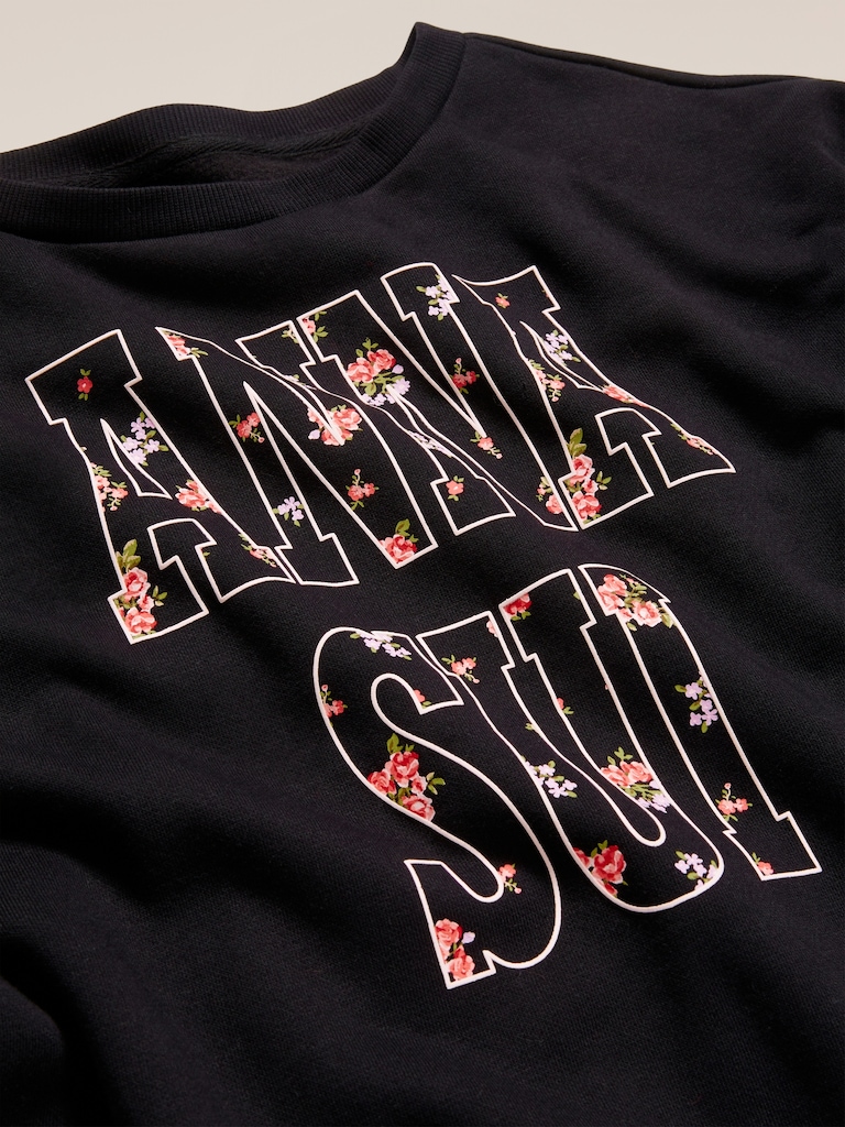 Old Navy x Anna Sui Crew Neck Graphic Fleece Sweatshirt