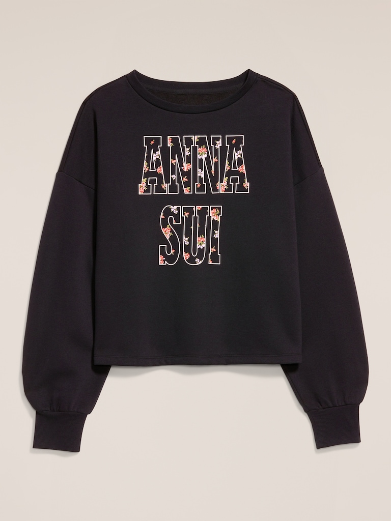 Old Navy x Anna Sui Crew Neck Graphic Fleece Sweatshirt