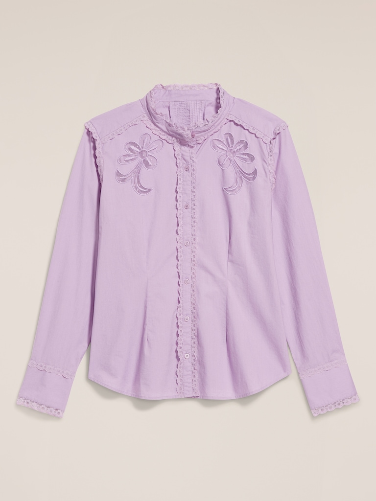 Old Navy x Anna Sui Button-Down Applique Top