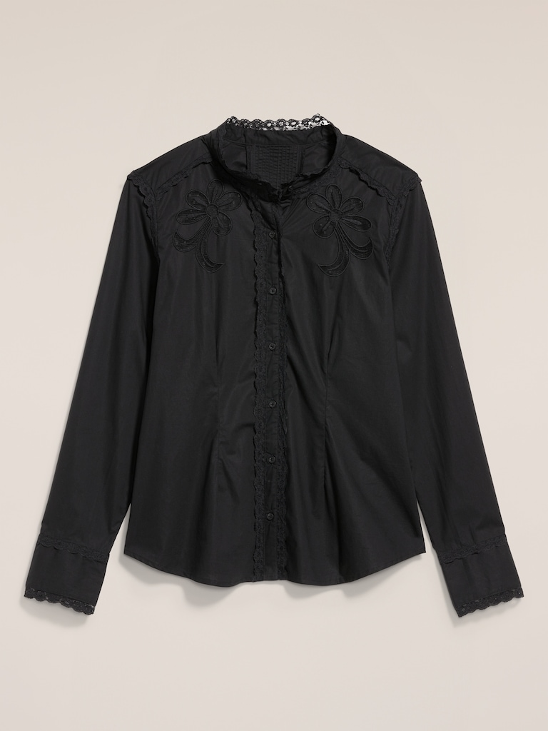 Old Navy x Anna Sui Button-Down Applique Top