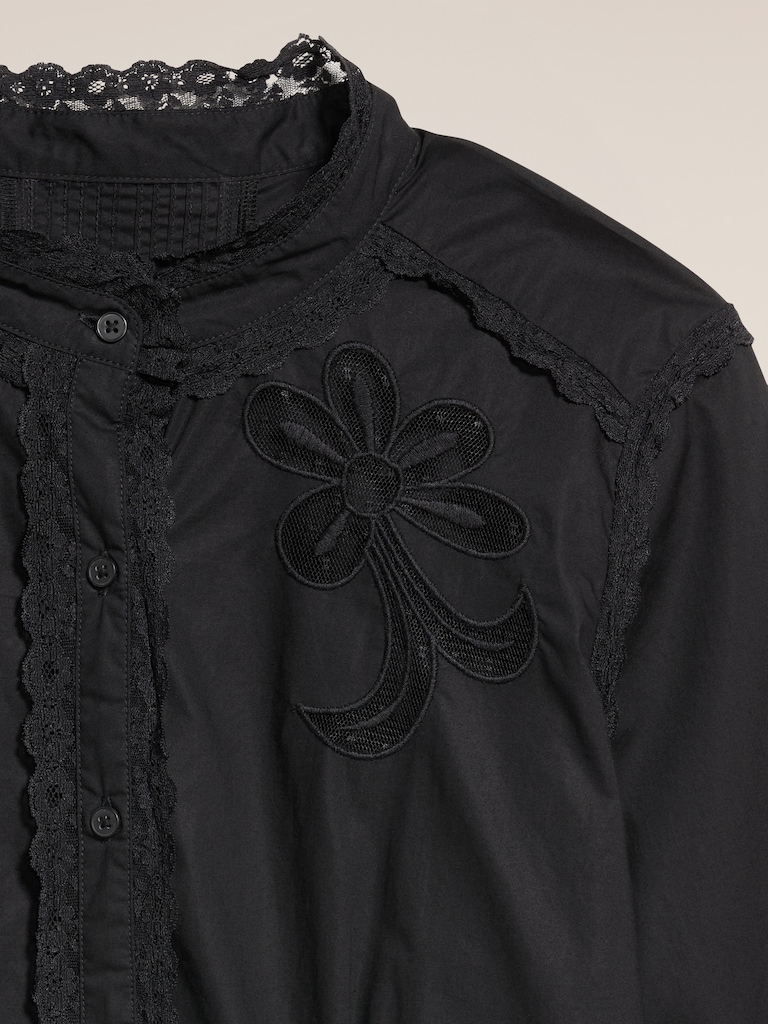 Old Navy x Anna Sui Button-Down Applique Top