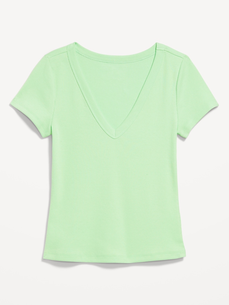 Snug V-Neck Crop T-Shirt