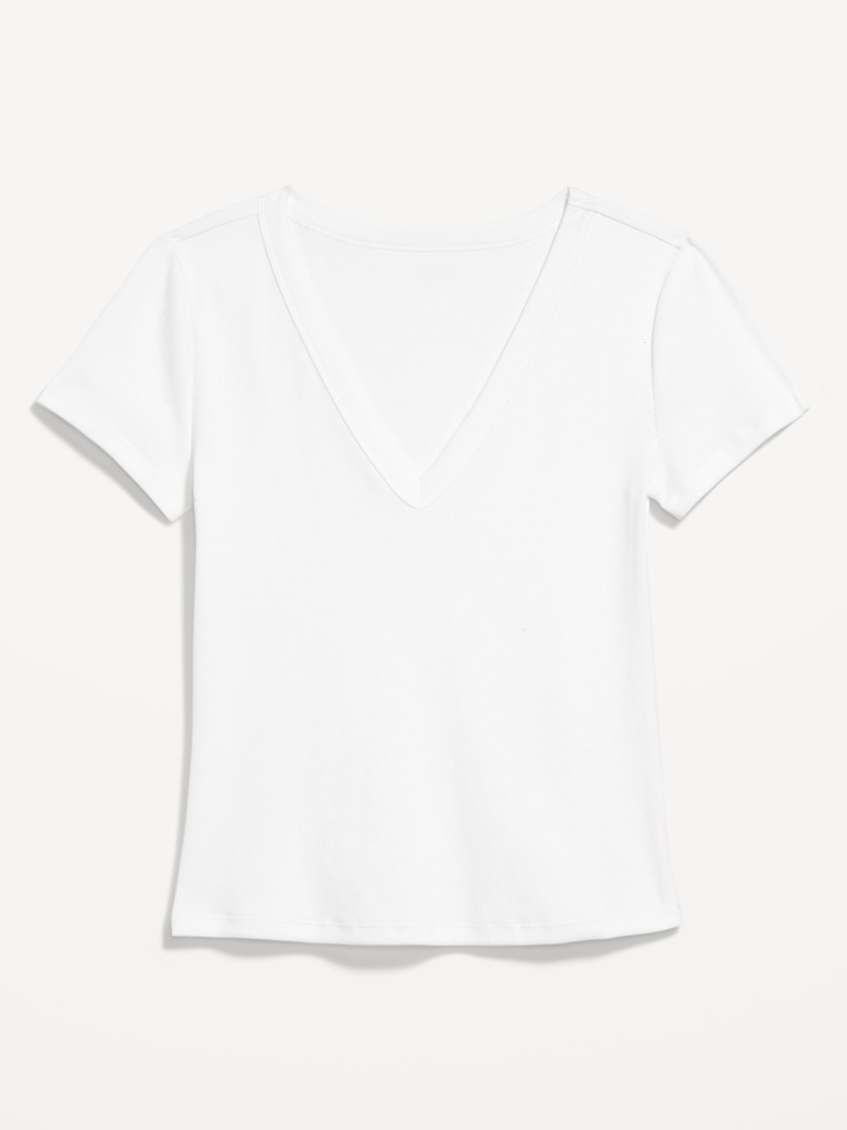 Snug V-Neck Crop T-Shirt