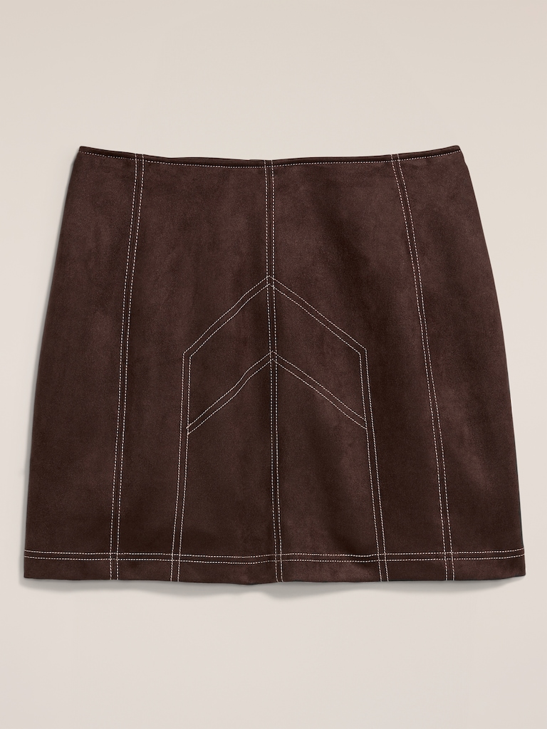 Old Navy x Anna Sui Vegan Suede Seamed Mini Skirt