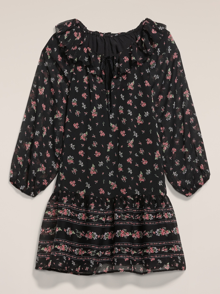 Old Navy x Anna Sui Chiffon Tiered Ruffle Mini Dress