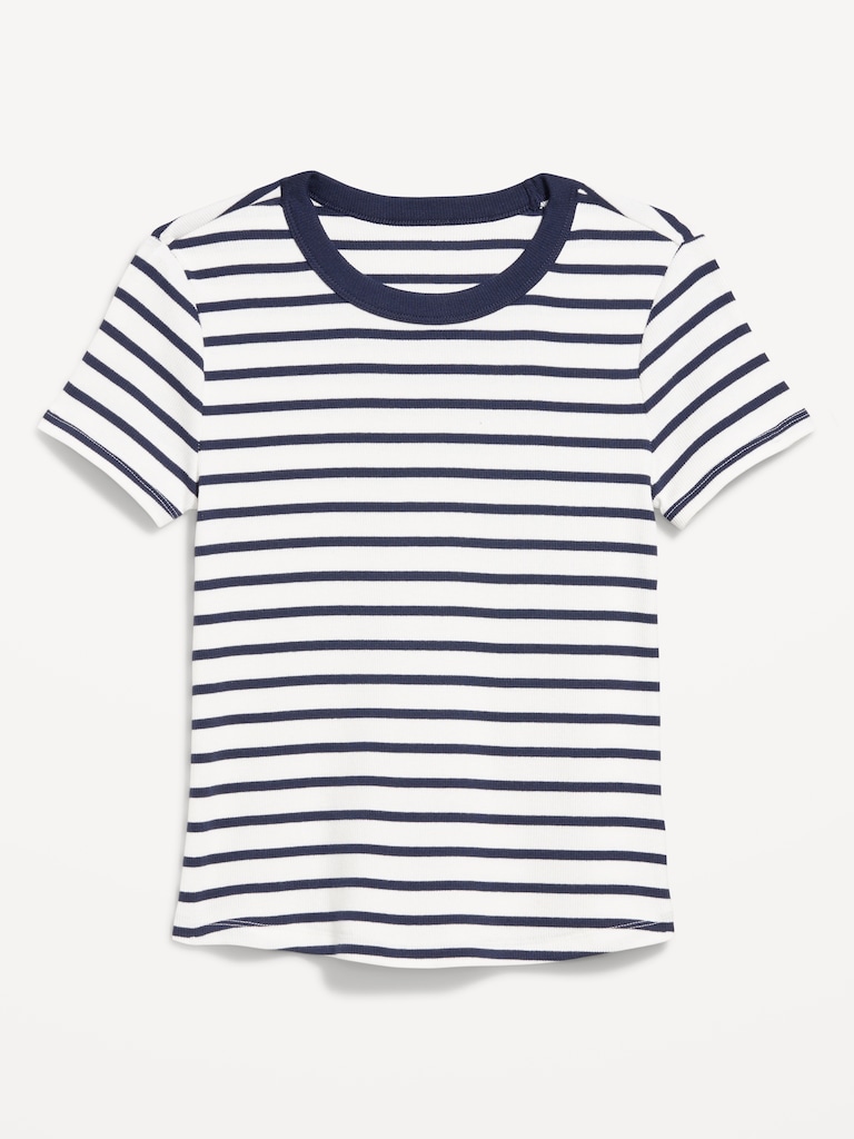 Snug Crew-Neck Ribbed T-Shirt