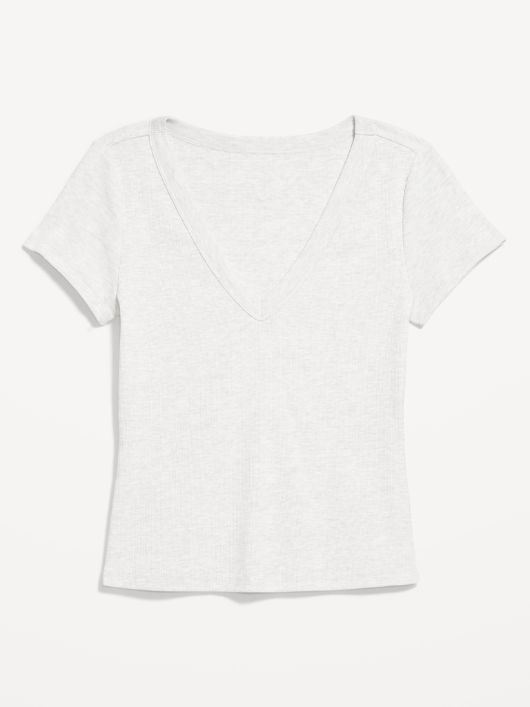 Snug V-Neck Crop T-Shirt