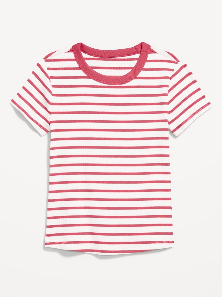 Snug Crew-Neck Ribbed T-Shirt